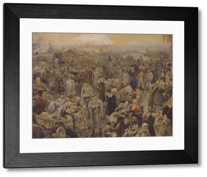 Framed Print : The withdrawal of Russian troops from Moscow in 1812, 1907. Artist: Lebedev, Vasili Petrovich (1880-?) Framed Print : The withdrawal of Russian troops from Moscow in 1812, 1907. Artist: Lebedev, Vasili Petrovich (1880-?)