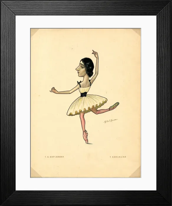 Framed Print : Ballet dancer Tamara Karsavina (From: Russian Ballet in Caricatures), 1902-1905. Artist: Legat, Nikolai Gustavovich (1869-1937) Framed Print : Ballet dancer Tamara Karsavina (From: Russian Ballet in Caricatures), 1902-1905. Artist: Legat, Nikolai Gustavovich (1869-1937)