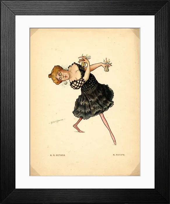 Framed Print : Ballet dancer Marie Petipa (From: Russian Ballet in Caricatures), 1902-1905. Artist: Legat, Nikolai Gustavovich (1869-1937) Framed Print : Ballet dancer Marie Petipa (From: Russian Ballet in Caricatures), 1902-1905. Artist: Legat, Nikolai Gustavovich (1869-1937)