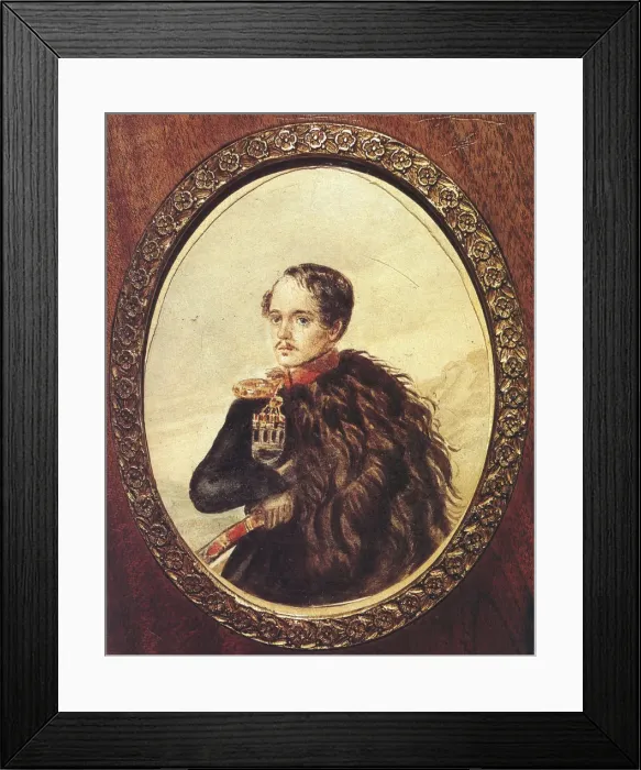 Framed Print : Self-Portrait, 1837. Artist: Lermontov, Mikhail Yuryevich (1814-1841) Framed Print : Self-Portrait, 1837. Artist: Lermontov, Mikhail Yuryevich (1814-1841)