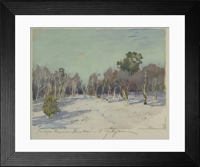 Framed Print : Garden in snow, 1880s. Artist: Levitan, Isaak Ilyich (1860-1900) Framed Print : Garden in snow, 1880s. Artist: Levitan, Isaak Ilyich (1860-1900)