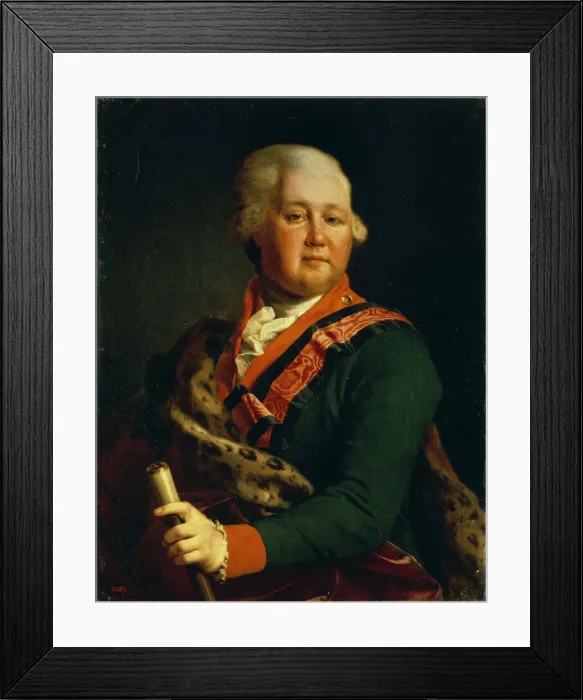 Framed Print : Portrait of Count Valentin Platonovich Ivanovich Musin-Pushkin (1735-1804), End 1780s. Artist: Levitsky, Dmitri Grigorievich (1735-1822) Framed Print : Portrait of Count Valentin Platonovich Ivanovich Musin-Pushkin (1735-1804), End 1780s. Artist: Levitsky, Dmitri Grigorievich (1735-1822)