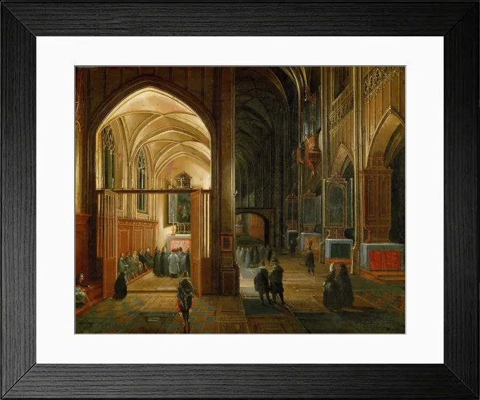 Framed Print : Evening service in a Gothic church Framed Print : Evening service in a Gothic church