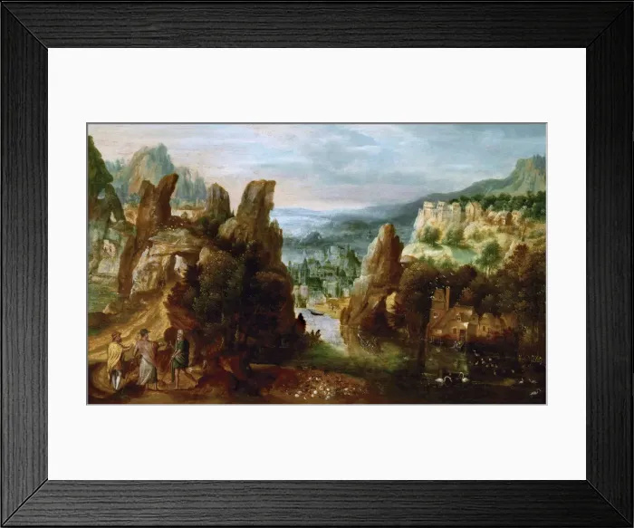 Framed Print : Landscape with Road to Emmaus Framed Print : Landscape with Road to Emmaus