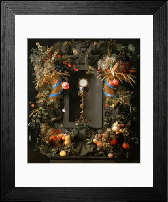 Framed Print : Eucharist in Fruit Wreath Framed Print : Eucharist in Fruit Wreath