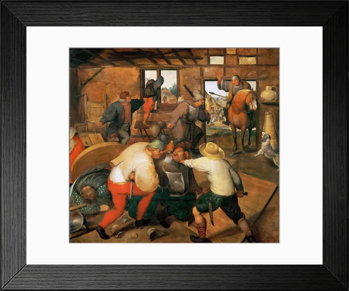 Framed Print : Brawl between soldiers and peasants Framed Print : Brawl between soldiers and peasants