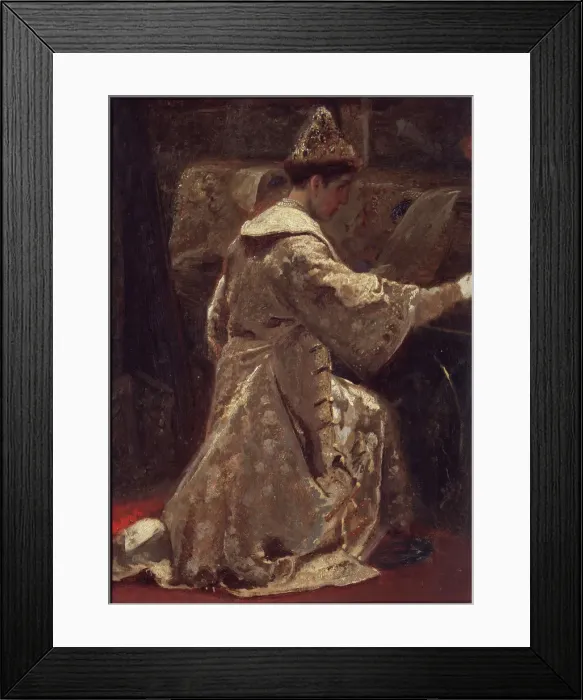 Framed Print : Tsar Alexis I Mikhailovich of Russia (1629-1676), before 1886. Artist: Litovchenko, Alexander Dmitrievich (1835-1890) Framed Print : Tsar Alexis I Mikhailovich of Russia (1629-1676), before 1886. Artist: Litovchenko, Alexander Dmitrievich (1835-1890)