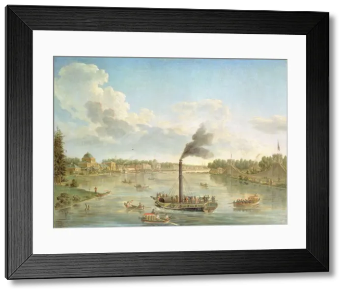 Framed Print : Grand Peterhof Palace at the Gulf of Finland, 1761. Artist: Makhaev, Mikhail Ivanovich (1718-1770) Framed Print : Grand Peterhof Palace at the Gulf of Finland, 1761. Artist: Makhaev, Mikhail Ivanovich (1718-1770)