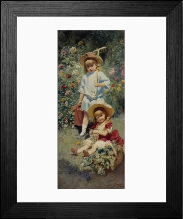 Framed Print : Portrait of the Artists Children, 1882. Artist: Makovsky, Konstantin Yegorovich (1839-1915) Framed Print : Portrait of the Artists Children, 1882. Artist: Makovsky, Konstantin Yegorovich (1839-1915)