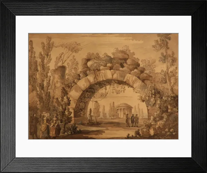Framed Print : Park Landscape With An Arch, 1800s Framed Print : Park Landscape With An Arch, 1800s