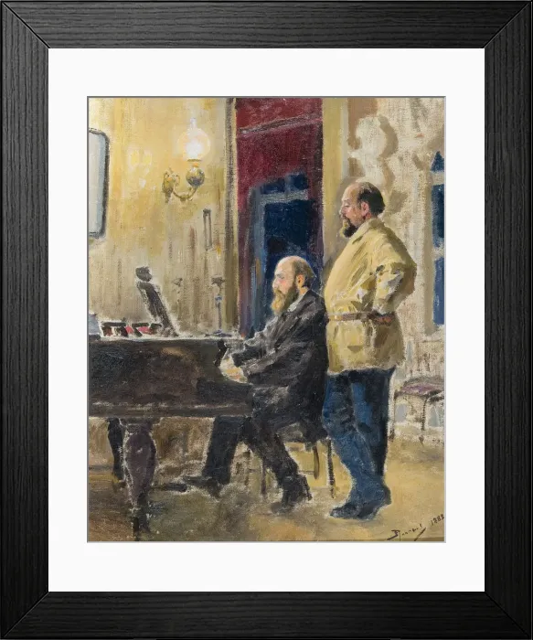 Framed Print : Pyotr Antonovich Spiro at piano and Savva Mamontov, 1882 Framed Print : Pyotr Antonovich Spiro at piano and Savva Mamontov, 1882
