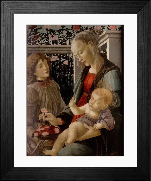 Framed Print : Virgin and Child with Angel, 15th century Framed Print : Virgin and Child with Angel, 15th century