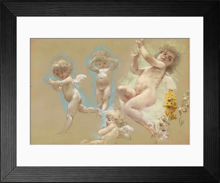 Framed Print : Putti. Interior Decor of the Baron von Dervis Mansion in Petersburg. Artist: Makovsky, Konstantin Yegorovich (1839-1915) Framed Print : Putti. Interior Decor of the Baron von Dervis Mansion in Petersburg. Artist: Makovsky, Konstantin Yegorovich (1839-1915)
