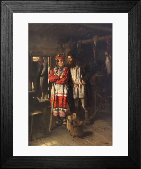 Framed Print : Father-in-law, 1888. Artist: Makovsky, Vladimir Yegorovich (1846-1920) Framed Print : Father-in-law, 1888. Artist: Makovsky, Vladimir Yegorovich (1846-1920)