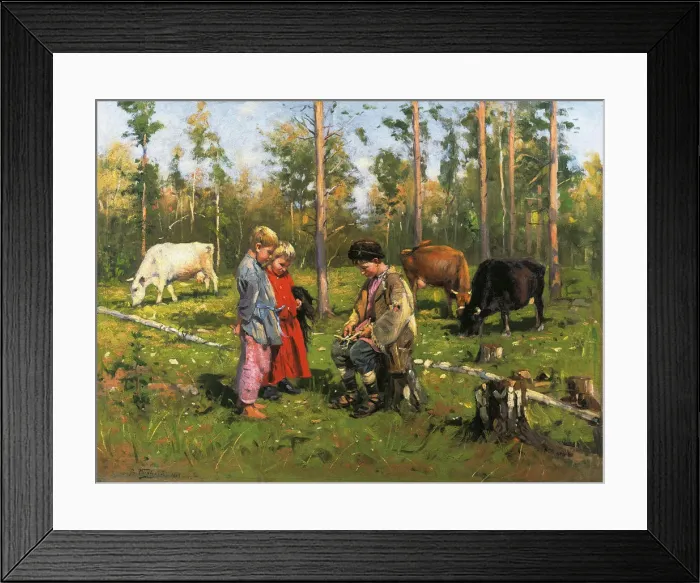 Framed Print : Shepherd Boys, 1903-1904. Artist: Makovsky, Vladimir Yegorovich (1846-1920) Framed Print : Shepherd Boys, 1903-1904. Artist: Makovsky, Vladimir Yegorovich (1846-1920)