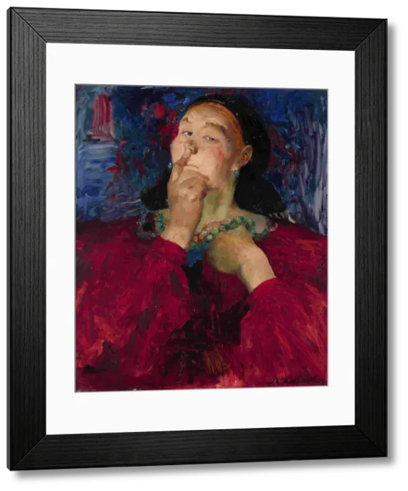Framed Print : A Secret. Artist: Malyavin, Filipp Andreyevich (1869-1940) Framed Print : A Secret. Artist: Malyavin, Filipp Andreyevich (1869-1940)