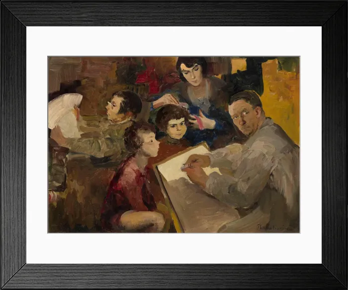 Framed Print : Self-Portrait with Family. Artist: Malyavin, Filipp Andreyevich (1869-1940) Framed Print : Self-Portrait with Family. Artist: Malyavin, Filipp Andreyevich (1869-1940)