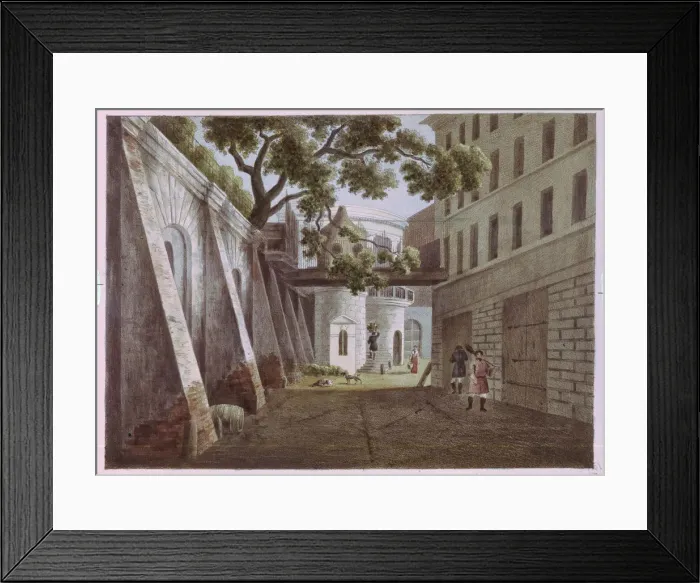 Framed Print : The Court of the Pavel Gagarins House. Artist: Martynov, Andrei Yefimovich (1768-1826) Framed Print : The Court of the Pavel Gagarins House. Artist: Martynov, Andrei Yefimovich (1768-1826)