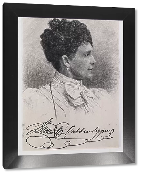 Portrait of Princess Eugenia Maximilianovna of Leuchtenberg (1845-1925), 1900s. Artist: Mate (Mathe), Vasily Vasilyevich (1856-1917)