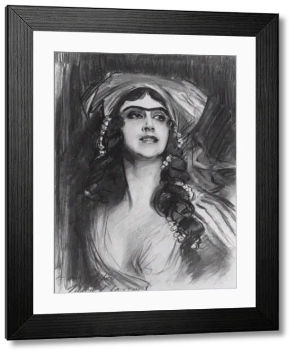 Framed Print : Portrait of the Ballet dancer Tamara Karsavina (1885-1978) as Thamar in the ballet Thamar by M. A. Ba Framed Print : Portrait of the Ballet dancer Tamara Karsavina (1885-1978) as Thamar in the ballet Thamar by M. A. Ba