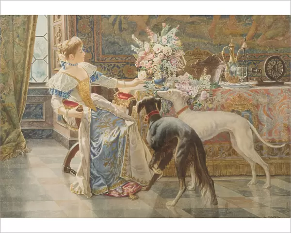 Lady with Two Dogs