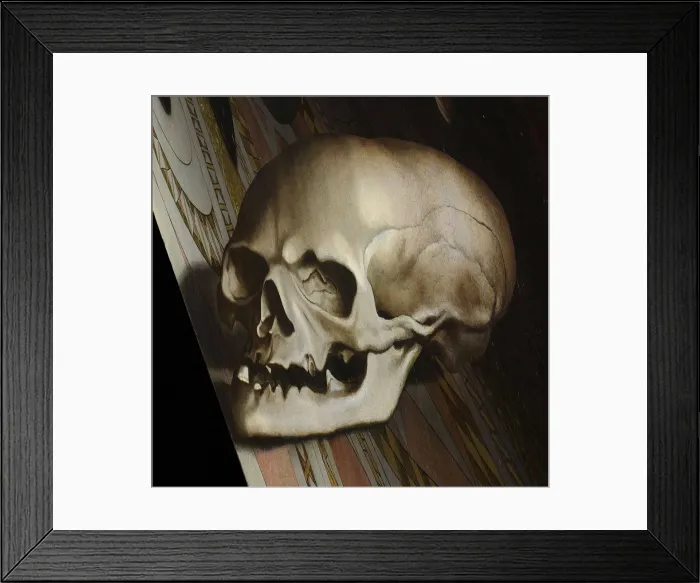 Framed Print : The anamorphic skull. The Ambassadors (Detail), 1533 Framed Print : The anamorphic skull. The Ambassadors (Detail), 1533