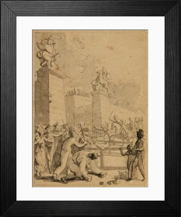 Framed Print : Street scene during the revolution, c. 1800 Framed Print : Street scene during the revolution, c. 1800