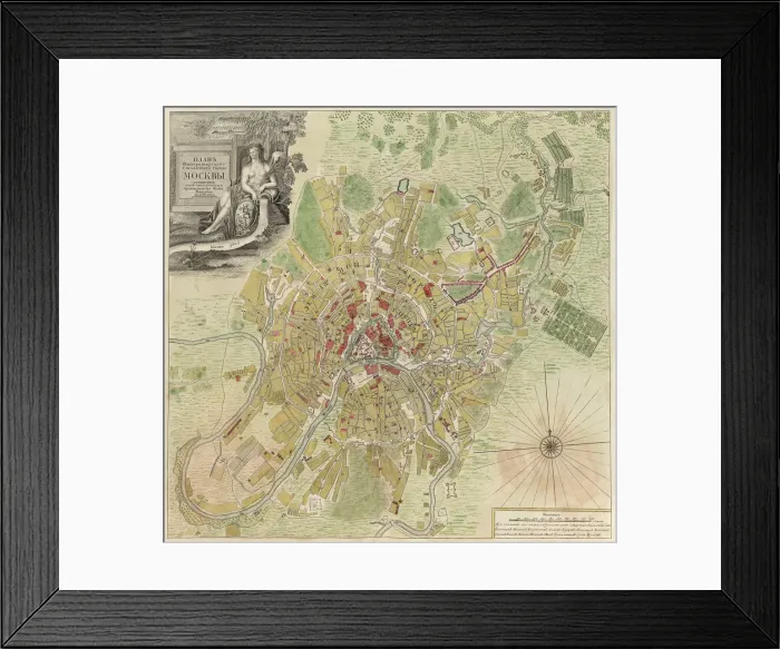 Framed Print : Map of Moscow, 1739. Artist: Michurin, Ivan Fyodorovich (1700-1763) Framed Print : Map of Moscow, 1739. Artist: Michurin, Ivan Fyodorovich (1700-1763)