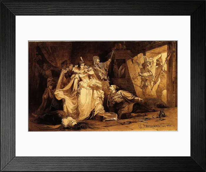 Framed Print : The Arrest of Marina Mniszech, 1860. Artist: Mikeshin, Mikhail Osipovitsch (1835-1896) Framed Print : The Arrest of Marina Mniszech, 1860. Artist: Mikeshin, Mikhail Osipovitsch (1835-1896)