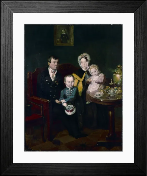 Framed Print : Family portrait, 1837. Artist: Mokritsky, Apollon Nikolayevich (1810-1870) Framed Print : Family portrait, 1837. Artist: Mokritsky, Apollon Nikolayevich (1810-1870)