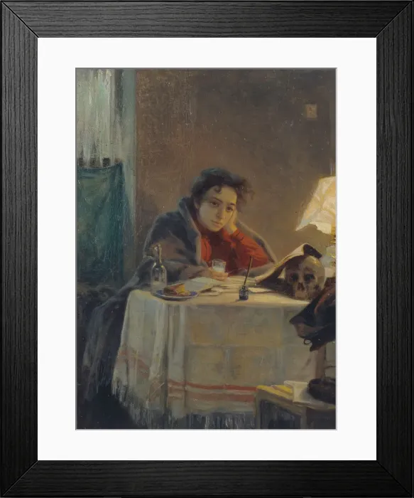 Framed Print : A Girl Student, 1904. Artist: Myasoedov, Grigori Grigoryevich (1834-1911) Framed Print : A Girl Student, 1904. Artist: Myasoedov, Grigori Grigoryevich (1834-1911)