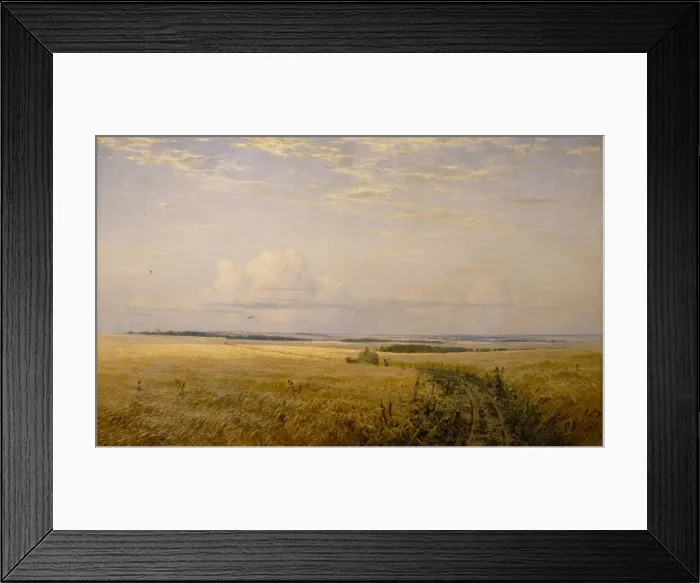 Framed Print : The mellowing fields, 1892. Artist: Myasoedov, Grigori Grigoryevich (1834-1911) Framed Print : The mellowing fields, 1892. Artist: Myasoedov, Grigori Grigoryevich (1834-1911)