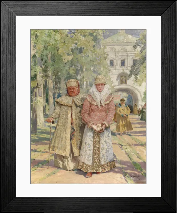 Framed Print : Outside the Monastery Gate, 1916. Artist: Navozov, Vasily Ivanovich (1862-1919) Framed Print : Outside the Monastery Gate, 1916. Artist: Navozov, Vasily Ivanovich (1862-1919)