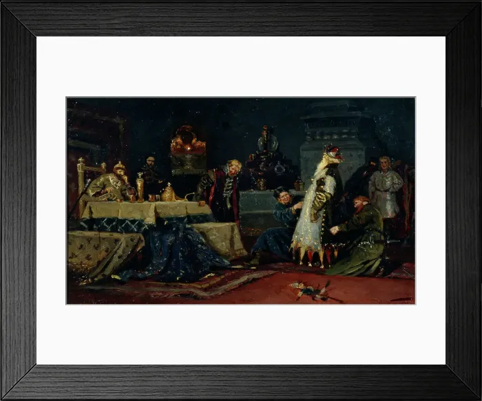 Framed Print : Fools coat. Boyar Druzhina Andreyevich Morozov before Ivan the Terrible, 1885. Artist: Nesterov, Mikhail Vasilyevich (1862-1942) Framed Print : Fools coat. Boyar Druzhina Andreyevich Morozov before Ivan the Terrible, 1885. Artist: Nesterov, Mikhail Vasilyevich (1862-1942)