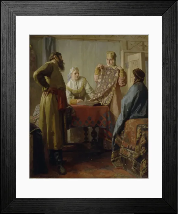 Framed Print : Scene from everyday life of the 17th century, Mid of the 19th cen Artist: Nevrev, Nikolai Vasilyevich (1830-1904) Framed Print : Scene from everyday life of the 17th century, Mid of the 19th cen Artist: Nevrev, Nikolai Vasilyevich (1830-1904)