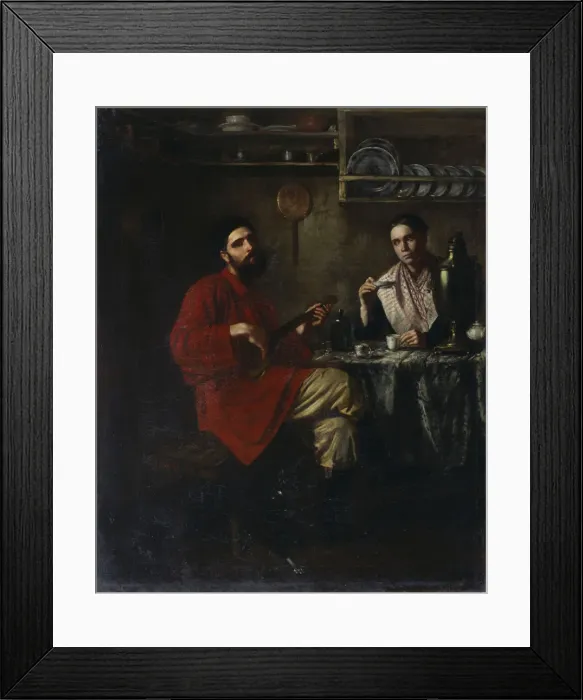 Framed Print : Homely scene of peasant life, 1855. Artist: Nevrev, Nikolai Vasilyevich (1830-1904) Framed Print : Homely scene of peasant life, 1855. Artist: Nevrev, Nikolai Vasilyevich (1830-1904)