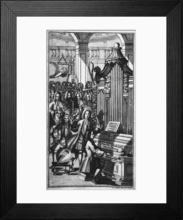 Framed Print : Frontispiece of the Musicalisches Lexicon Oder Musicalische Bibliothec by Johann Gottfried Walt