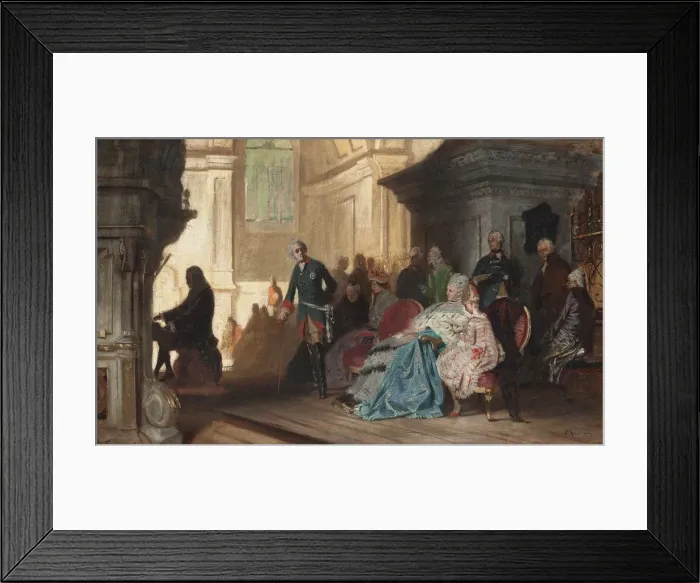 Framed Print : Johann Sebastian Bach playing for Frederick the Great of Prussia, c. 1870 Framed Print : Johann Sebastian Bach playing for Frederick the Great of Prussia, c. 1870