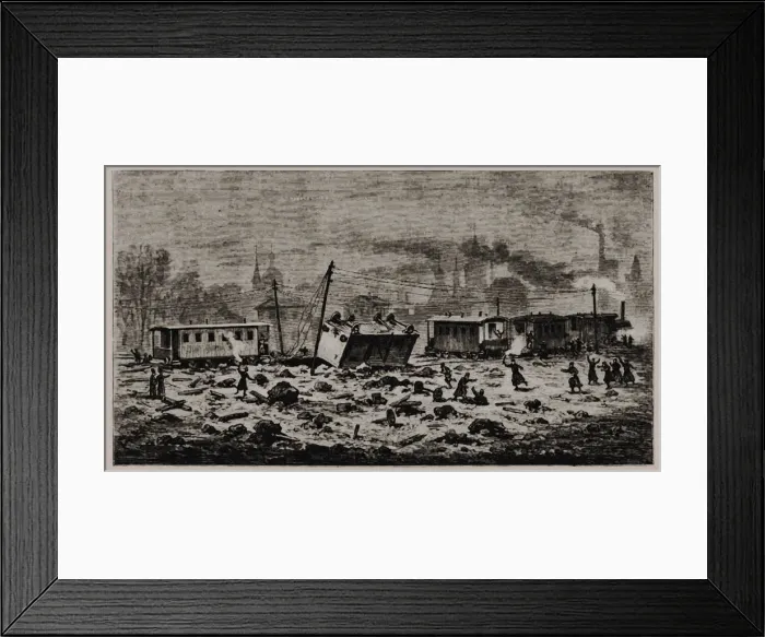 Framed Print : An explosion that destroyed the Tsars Alexander II freight car, November 1979, 1880 Framed Print : An explosion that destroyed the Tsars Alexander II freight car, November 1979, 1880