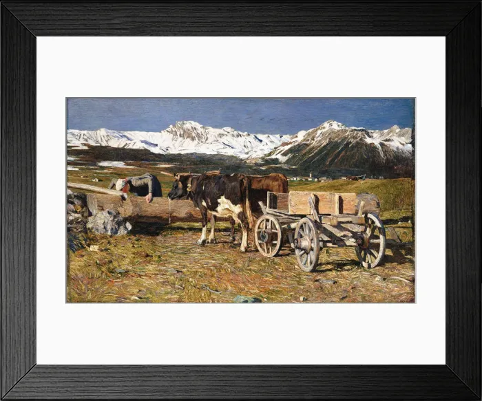 Framed Print : Vacche aggiogate (Cows at the Watering Place), 1888 Framed Print : Vacche aggiogate (Cows at the Watering Place), 1888