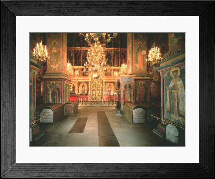 Framed Print : Interior of the Archangel Michael Cathedral in the Moscow Kremlin, 1679-1681. Artist: Old Russian Architecture Framed Print : Interior of the Archangel Michael Cathedral in the Moscow Kremlin, 1679-1681. Artist: Old Russian Architecture