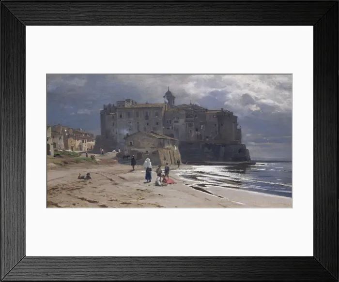 Framed Print : The Town By The Sea, 1870s. Artist: Orlovsky, Vladimir Donatovich (1842-1914) Framed Print : The Town By The Sea, 1870s. Artist: Orlovsky, Vladimir Donatovich (1842-1914)