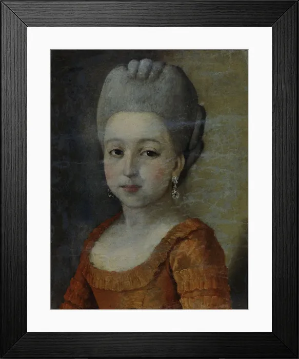 Framed Print : Portrait of a Girl, 1770s. Artist: Ostrovsky, Grigory (active 1760-1780) Framed Print : Portrait of a Girl, 1770s. Artist: Ostrovsky, Grigory (active 1760-1780)
