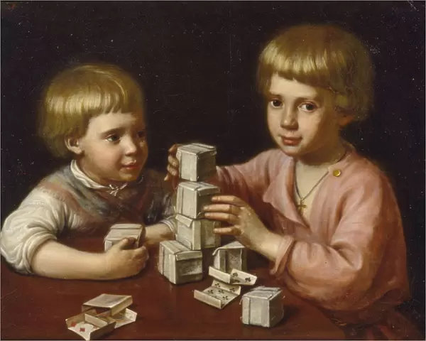 Children playing, 1837. Artist: Pavlov, Kapiton Stepanovich (1792-1852)