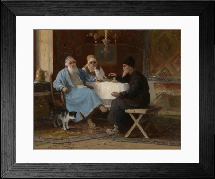 Framed Print : Conversation, 1909. Artist: Pelevin, Ivan Andreyevich (1840-1917) Framed Print : Conversation, 1909. Artist: Pelevin, Ivan Andreyevich (1840-1917)