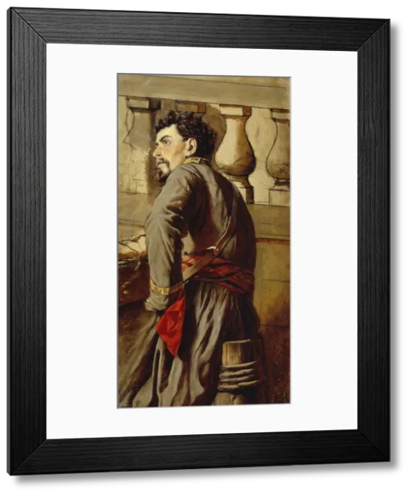 Framed Print : A Zaporozhian Cossack, 1873. Artist: Perov, Vasili Grigoryevich (1834-1882) Framed Print : A Zaporozhian Cossack, 1873. Artist: Perov, Vasili Grigoryevich (1834-1882)