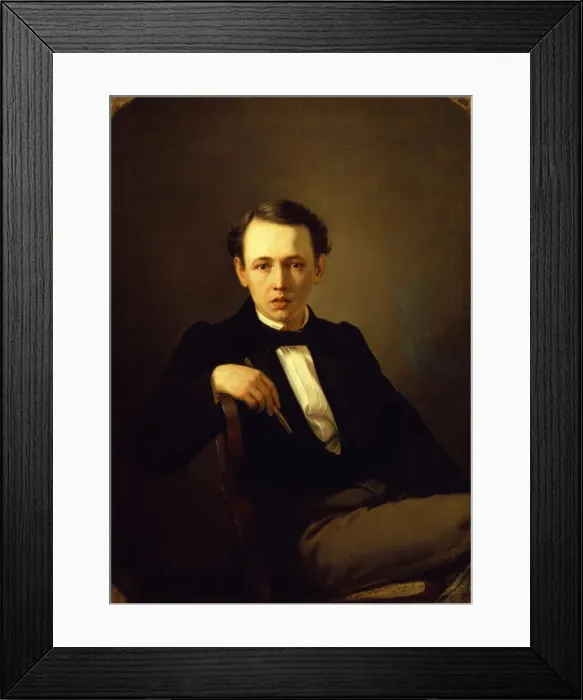 Framed Print : Self-Portrait, 1851. Artist: Perov, Vasili Grigoryevich (1834-1882) Framed Print : Self-Portrait, 1851. Artist: Perov, Vasili Grigoryevich (1834-1882)