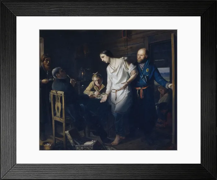 Framed Print : Commissary of Rural Police Investigating, 1857. Artist: Perov, Vasili Grigoryevich (1834-1882) Framed Print : Commissary of Rural Police Investigating, 1857. Artist: Perov, Vasili Grigoryevich (1834-1882)