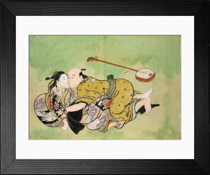 Framed Print : A man and geisha, ca 1714 Framed Print : A man and geisha, ca 1714