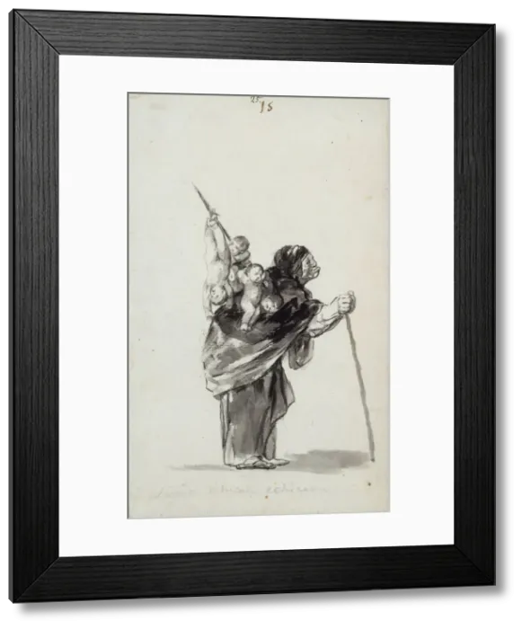 Framed Print : Dream of a good witch (Sueno de buena echizera). Album Witches and Old Women, ca 1820 Framed Print : Dream of a good witch (Sueno de buena echizera). Album Witches and Old Women, ca 1820